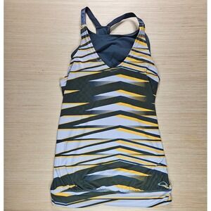 Oakley Energy Tank‎ Top Shirt Womens S Striped Sleeveless Active Built in Bra